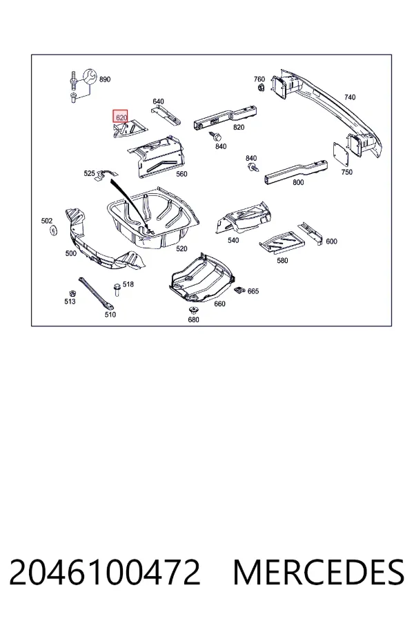 Підстава кабіни (підлога кузова) Mercedes A2046100472 ціна, від 173.77 USD