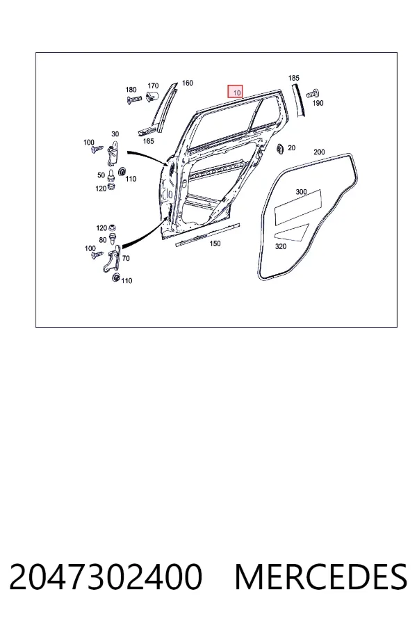 Двері задні, праві A2047302400 Mercedes