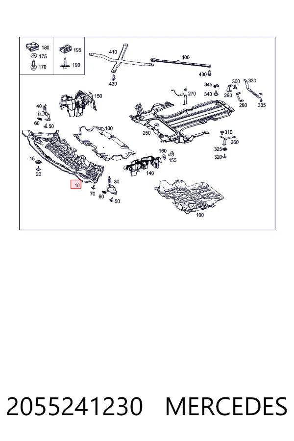 Захист бампера переднього A2055241230 Mercedes