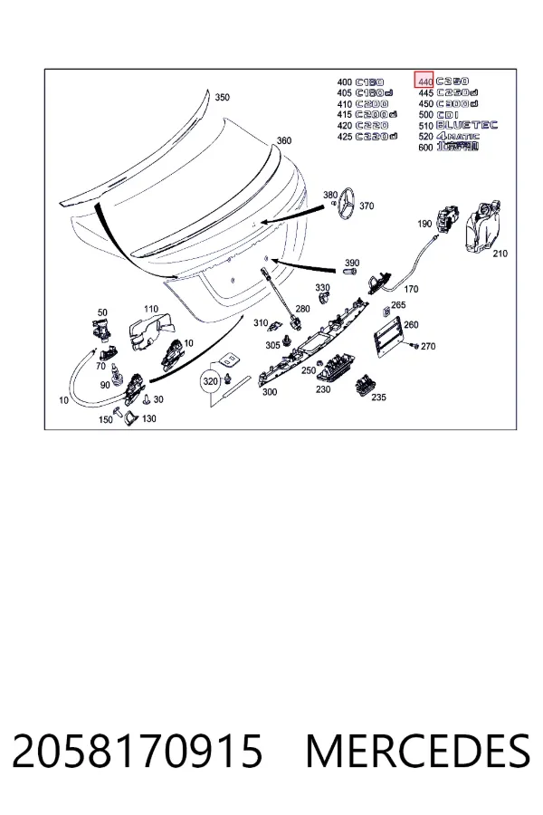 Емблема на кришку багажника, фірм.значок Mercedes A2058170915 ціна, від 29.71 USD