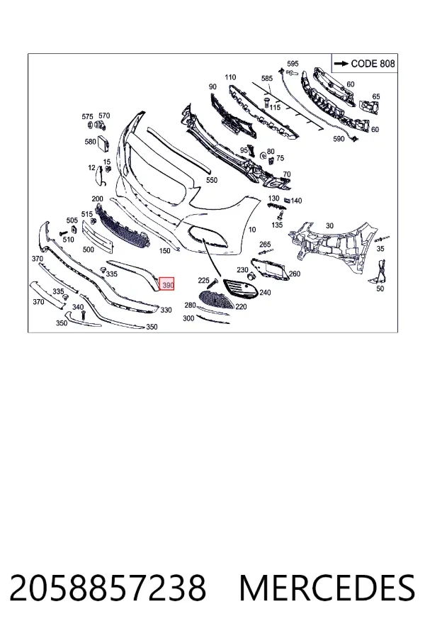  Mercedes A2058857238 ціна, від 148.25 USD