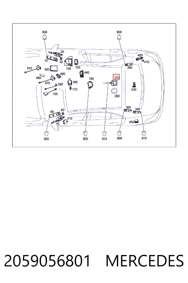 A2059056801 Mercedes Антена на дах