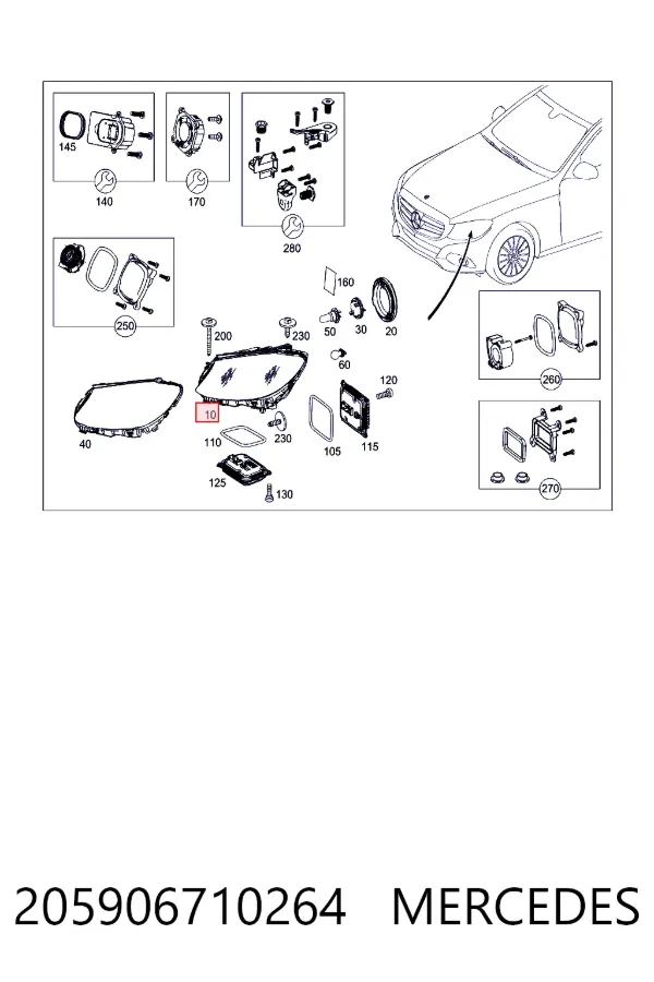 Основна фара в зборі ліва Mercedes A2059067102 ціна, від 289.94 USD