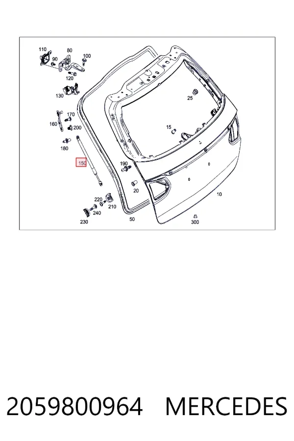 Купити A2059800964 Mercedes Амортизатор двері багажника