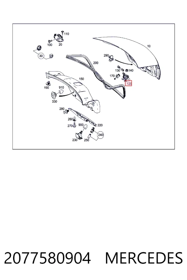  Mercedes A2077580904 ціна, від 89.20 USD