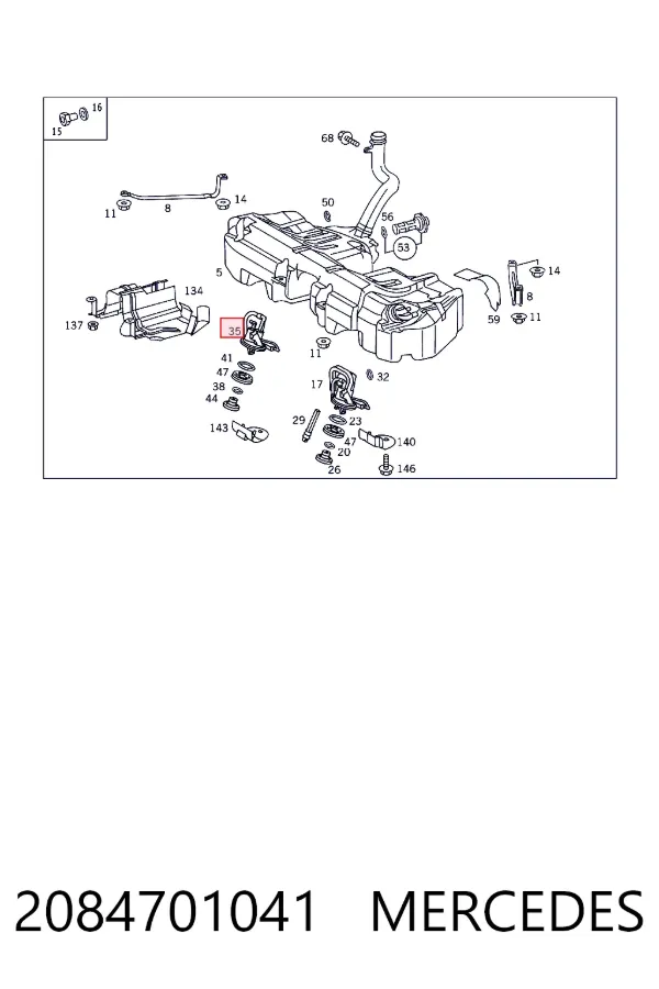 Датчик рівня палива в баку, правий Mercedes A2084701041