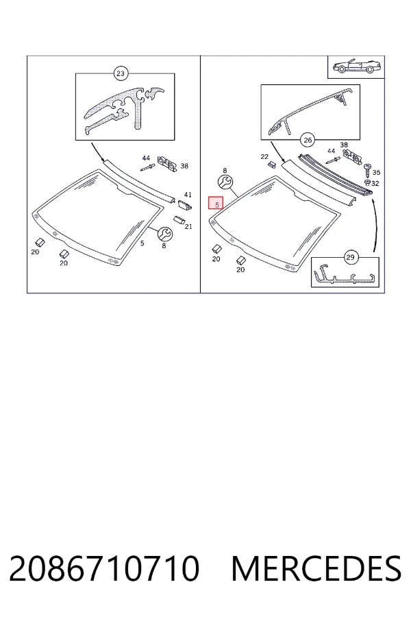 A2086710710 Mercedes Автомобільне скло