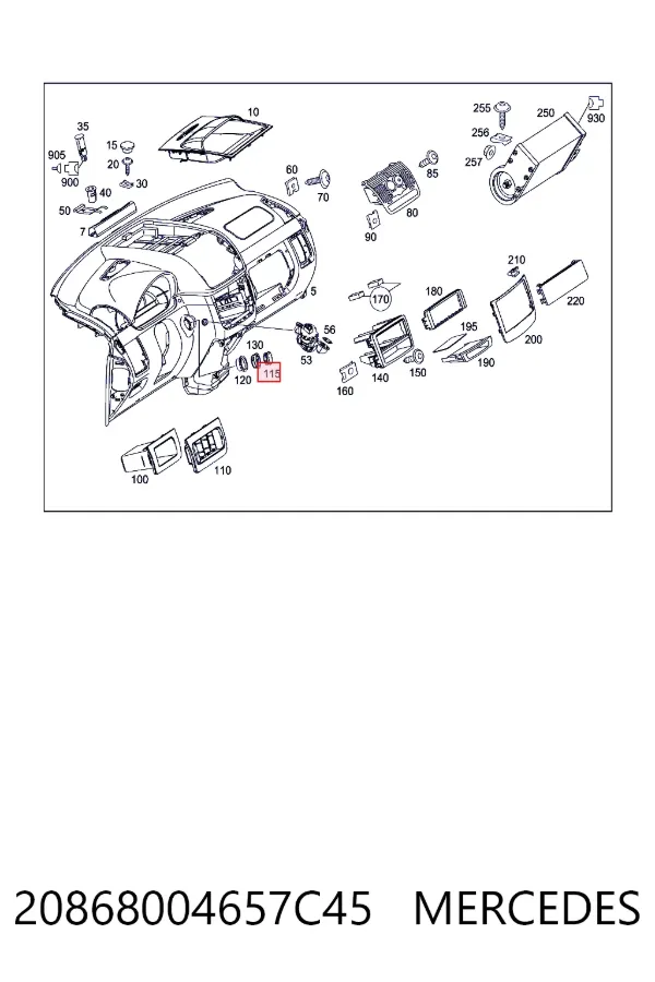  Mercedes A2086800465 ціна, від 2.53 USD