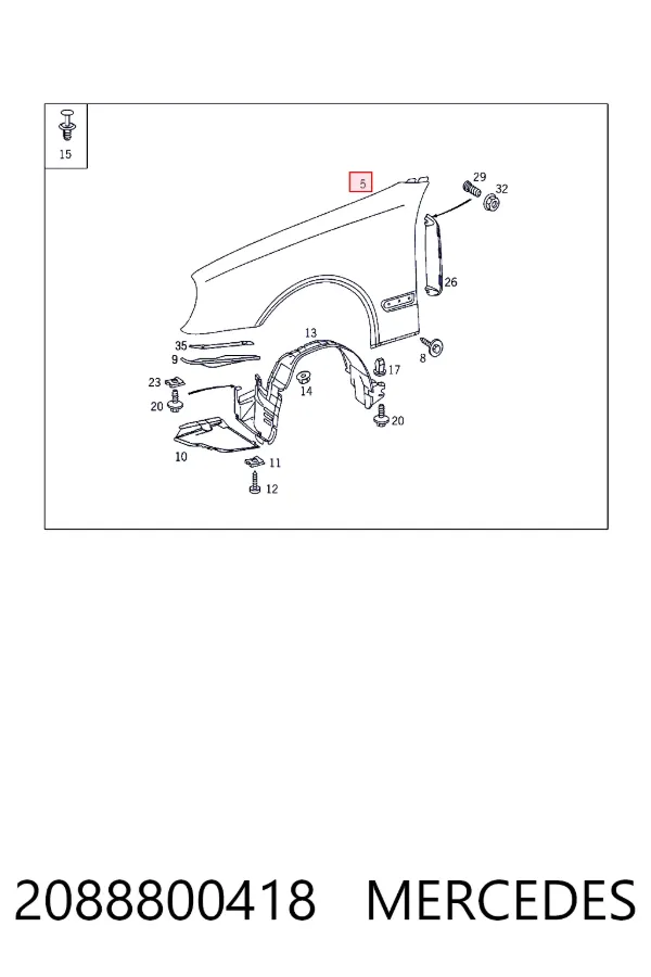 A2088800418 Mercedes Крило переднє праве