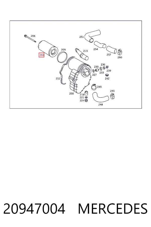 Фільтр повітряний Mercedes A0020947004