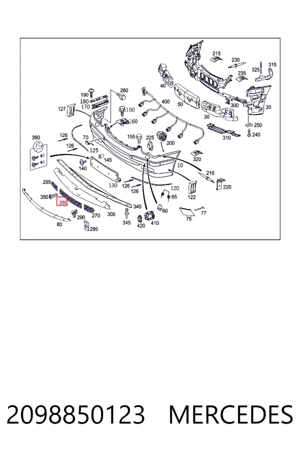 Купити A2098850123 Mercedes 