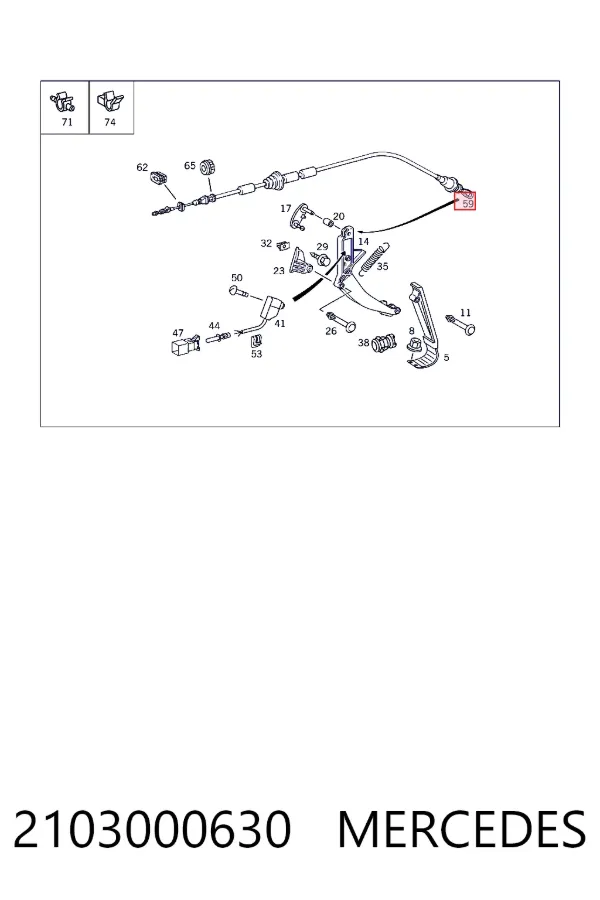 Трос газу Mercedes A2103000630 ціна, від 14.64 USD
