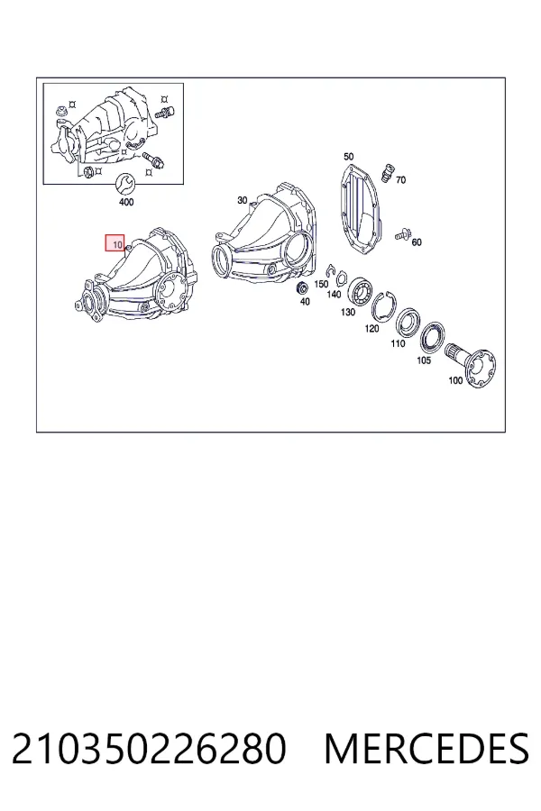 Редуктор колісний моста заднього Mercedes A2103502262 ціна, від 253.39 USD