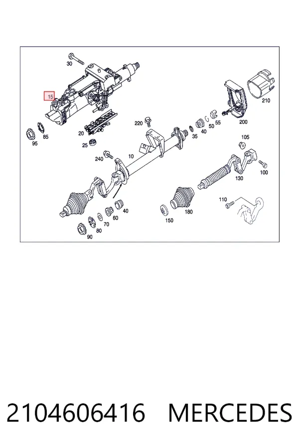 Рульова колонка Mercedes A2104606416 ціна, від 273.33 USD