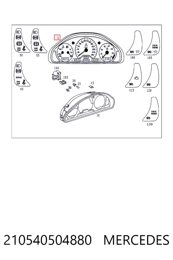 щиток приладу Mercedes A2105405048 ціна, від 50.62 USD