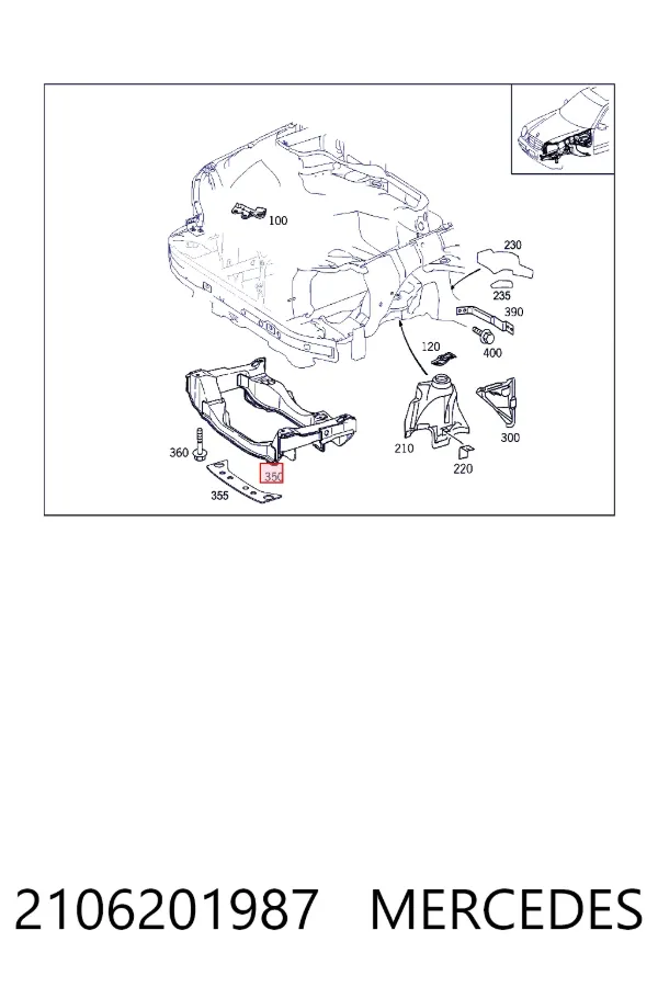 Підрамник передньої підвіски Mercedes A2106201987 ціна, від  USD