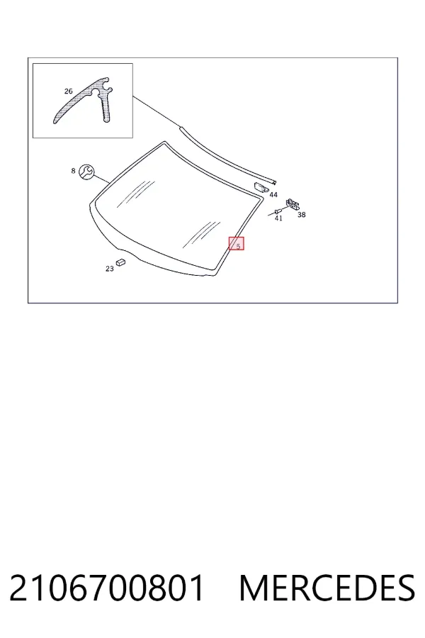 Автоскло Mercedes A2106700801 ціна, від 72.97 USD