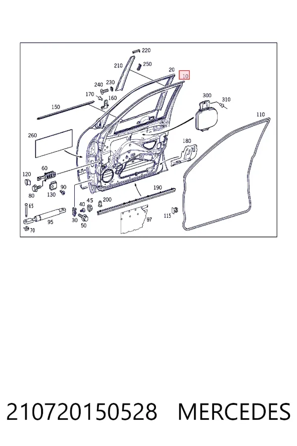 Двері передні, ліві Mercedes A2107201505 ціна, від 48.14 USD