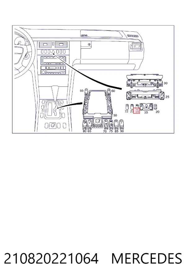 A2108202210 Mercedes Кнопка вмикання омивача фар