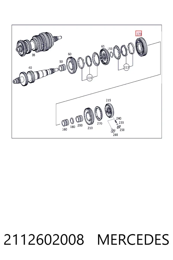 Шестерня 1-ї передачі, ведена Mercedes A2112602008 ціна, від 191.76 USD