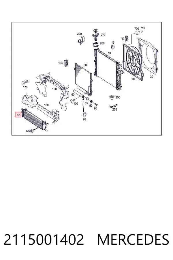 Купити A2115001402 Mercedes Радіатор интеркуллера