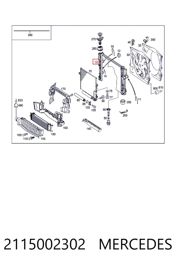 Радіатор основний Mercedes A2115002302 ціна, від 128.89 USD