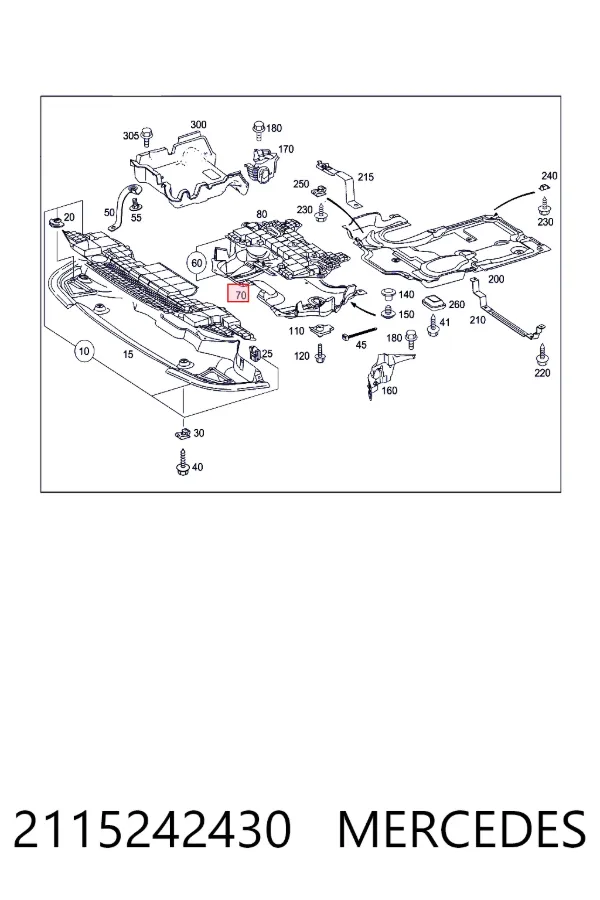 A2115242430 Mercedes Захист піддона двигуна