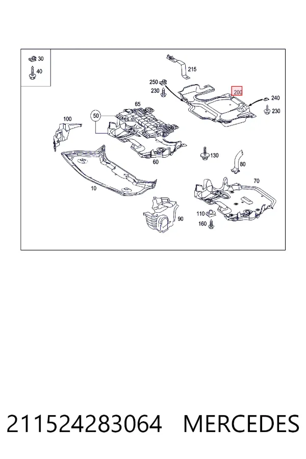 Захист моторного відсіку Mercedes A2115242830 ціна, від 22.62 USD