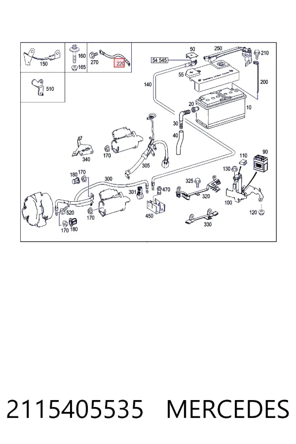 Кабель маси двигуна Mercedes A2115405535 ціна, від 15.20 USD