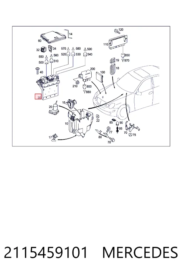 A2115459101 Mercedes Блок керування сигналами SAM