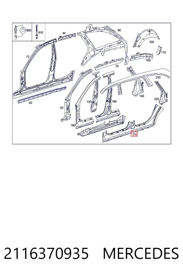  Mercedes A2116370935 ціна, від 83.80 USD
