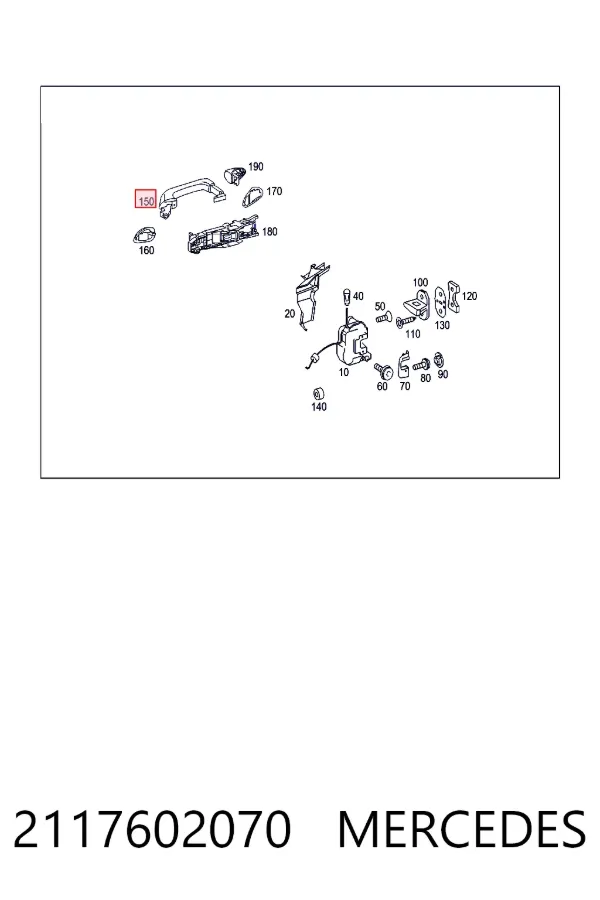 Ручка передньої двері зовнішня права Mercedes A2117602070 ціна, від 5.39 USD