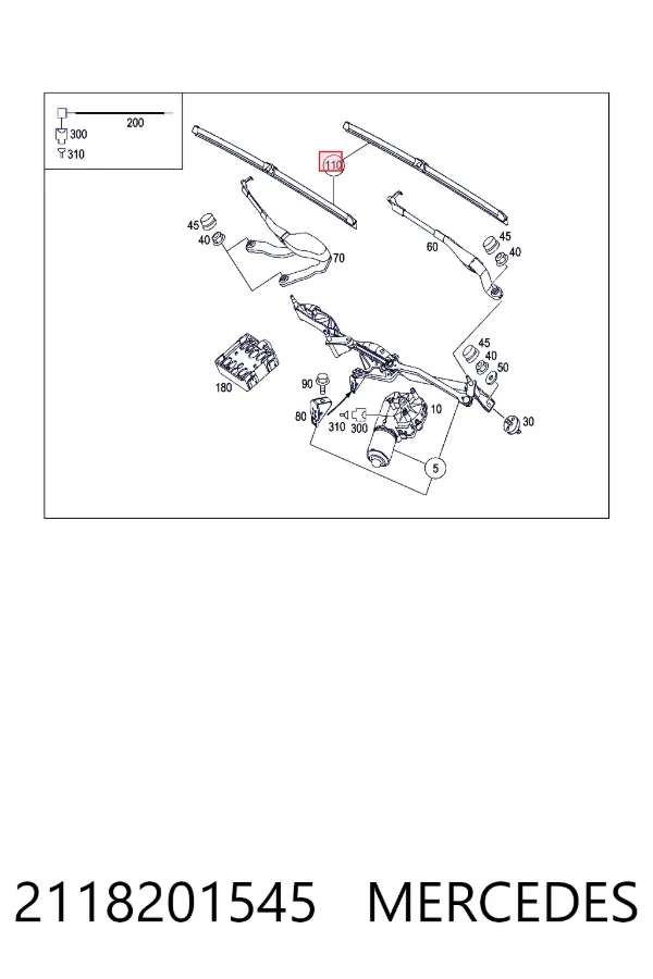 Двірники Mercedes A2118201545