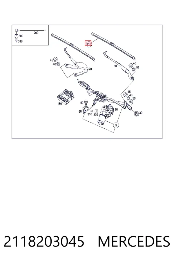 Щітки склоочисника A2118203045 Mercedes