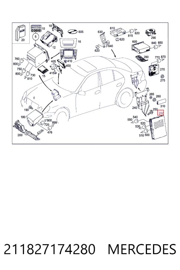 Купити A2118271742 Mercedes Підсилювач звуку аудіосистеми