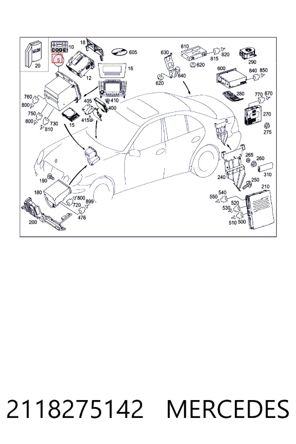 Купити A2118275142 Mercedes Магнітола