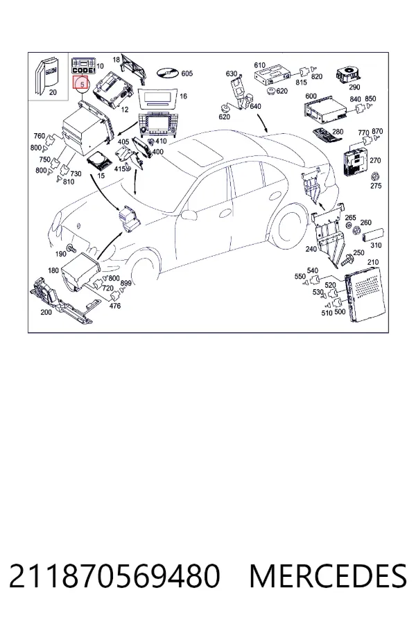 Купити A2118705694 Mercedes Магнітола