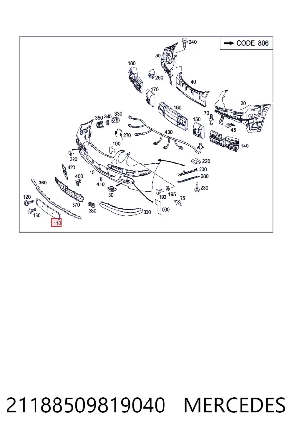  Mercedes A2118850981 ціна, від 25.34 USD