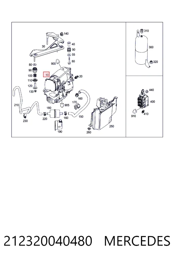 Компресор пневмоподвески Mercedes A2123200404