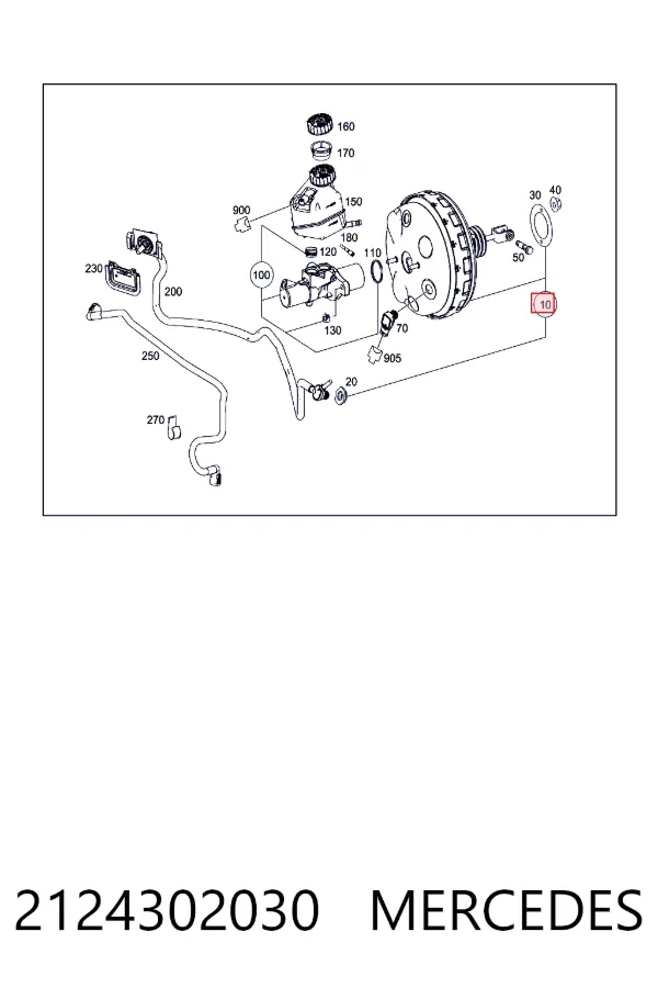 Підсилювач гальм A2124302030 Mercedes