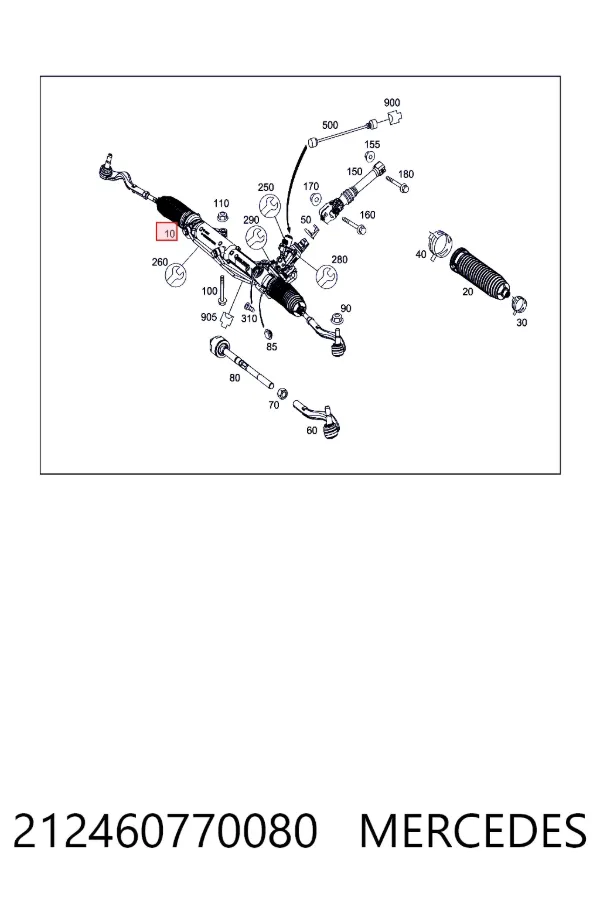 Кермова рейка Mercedes A2124607700