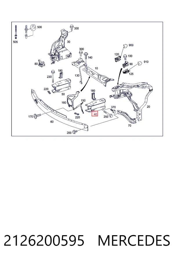 A2126200595 Mercedes Наповнювач бампера переднього