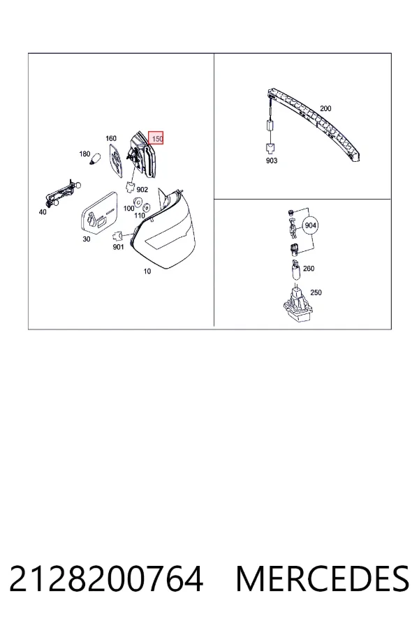 Стоп задній Mercedes A2128200764 ціна, від 29.36 USD