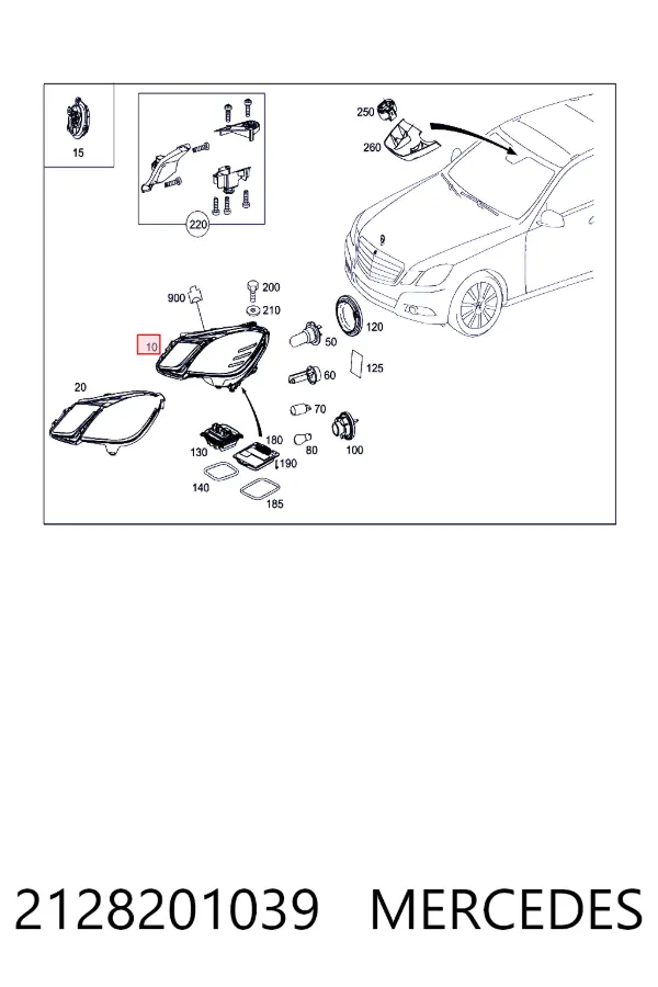 Фара передня права Mercedes A2128201039