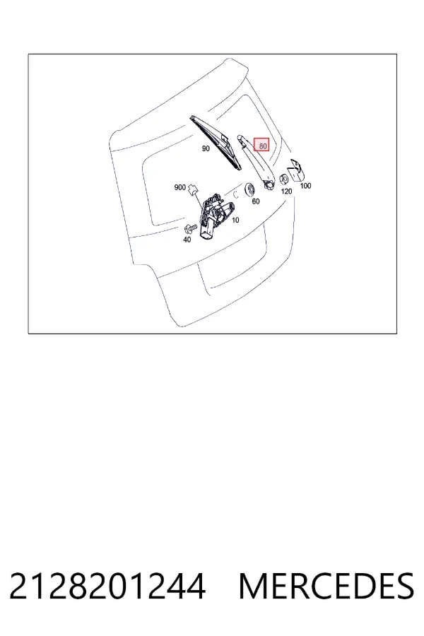 Важіль-поводок склоочисника заднього скла Mercedes A2128201244 ціна, від 8.21 USD
