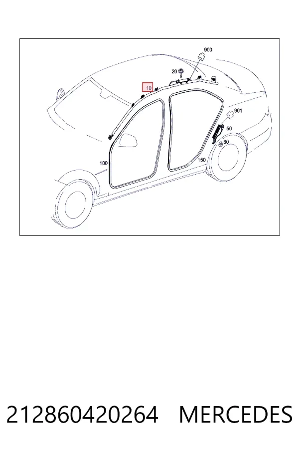 A2128604202 Mercedes Подушка безпеки, шторка бічна, права, AIRBAG