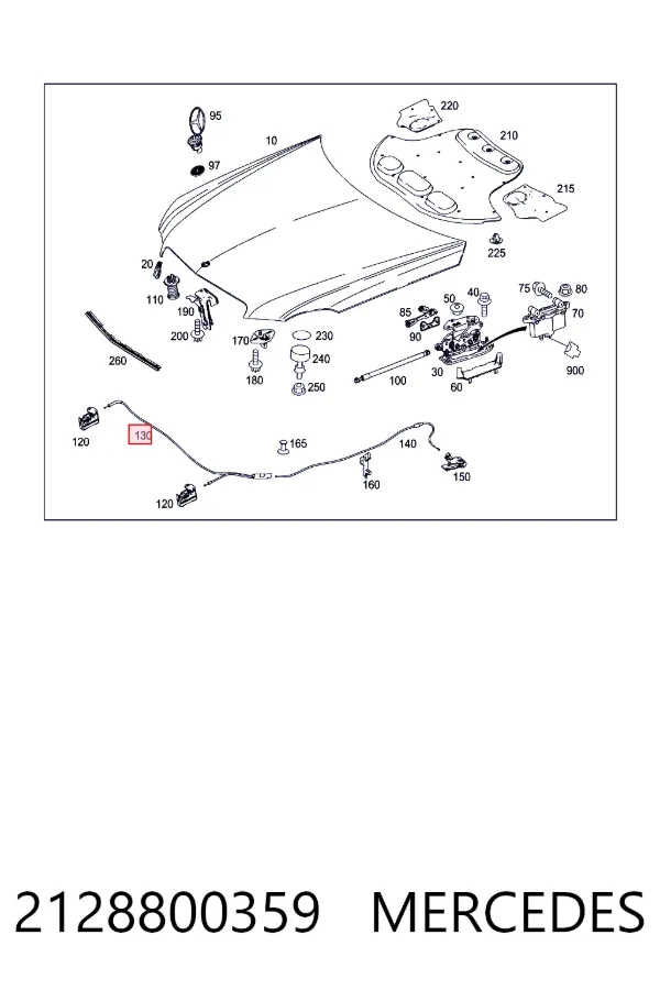 Купити A2128800359 Mercedes Трос капота