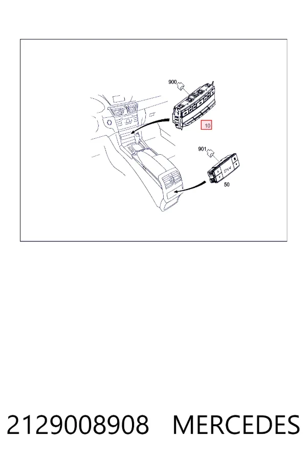 Блок управління кондиціонером A2129008908 Mercedes