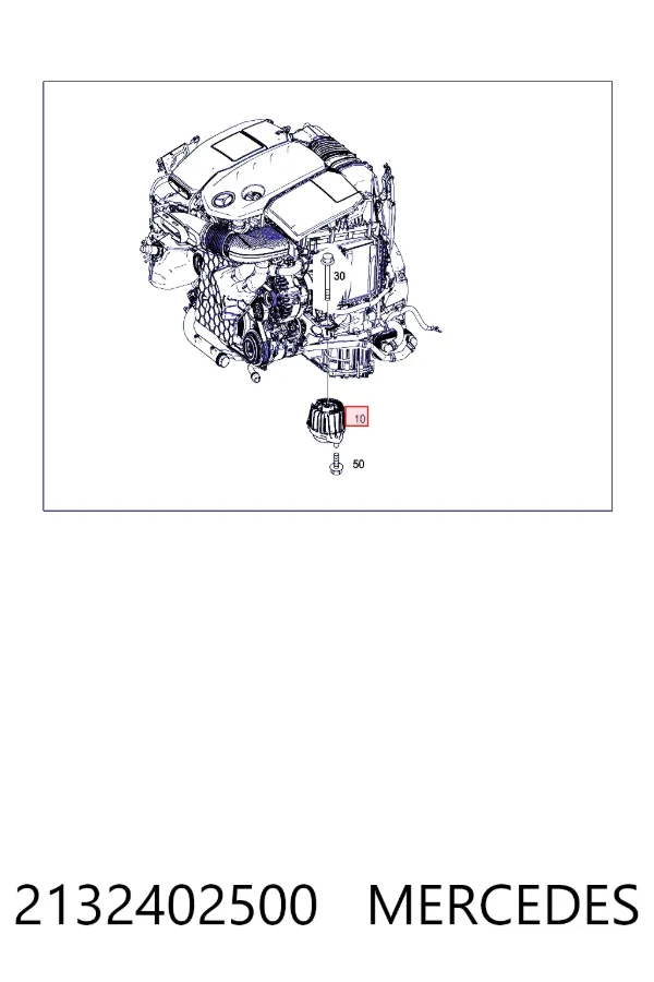 Купити A2132402500 Mercedes Подушка (опора) двигуна, права
