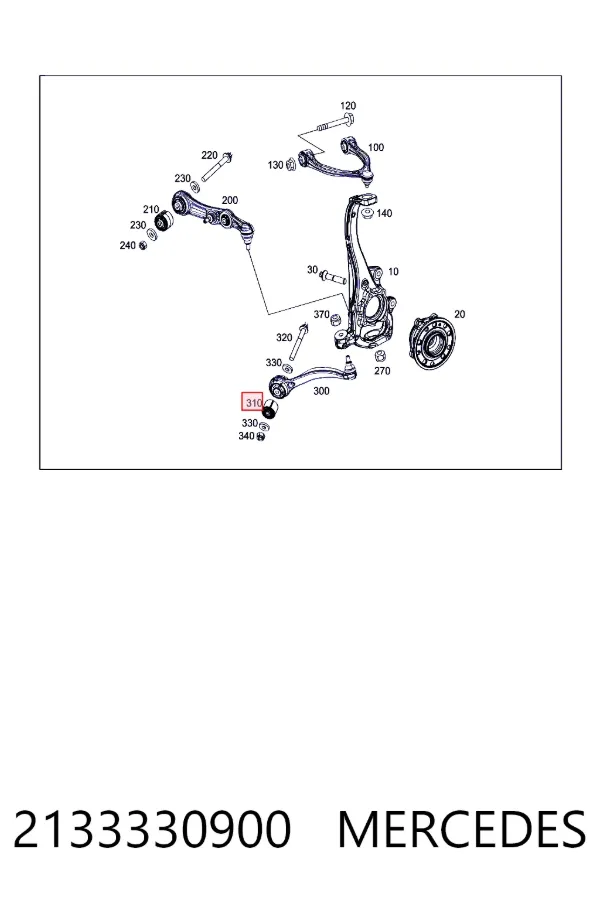 Купити A2133330900 Mercedes Сайлентблок передньої підвіски